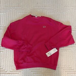 NWT ALO Yoga Women's Vibrant Pink Crew Neck Sweater
